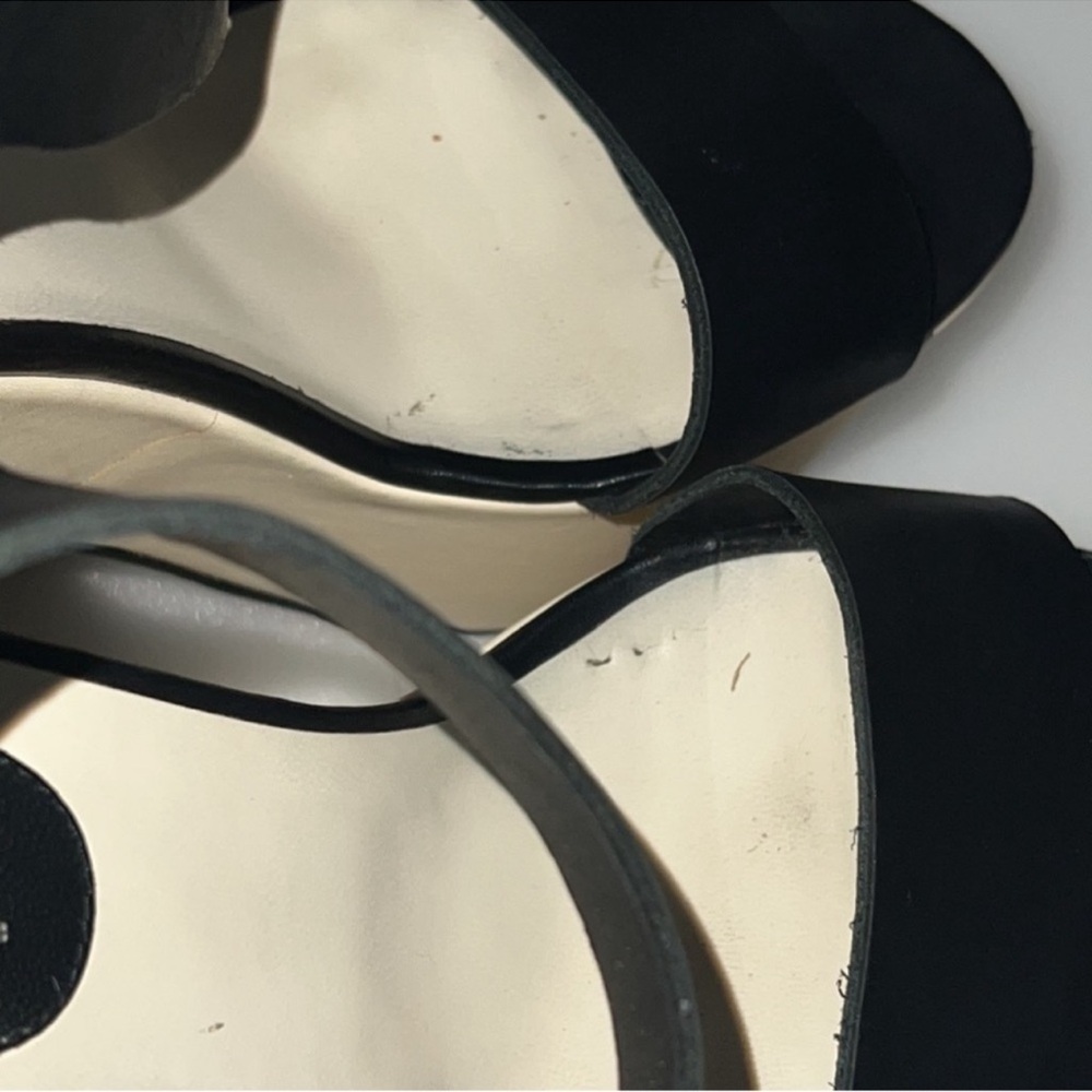 Authentic Chanel black leather signature luxury designer platform sandals sz 9 - Picture 7 of 15